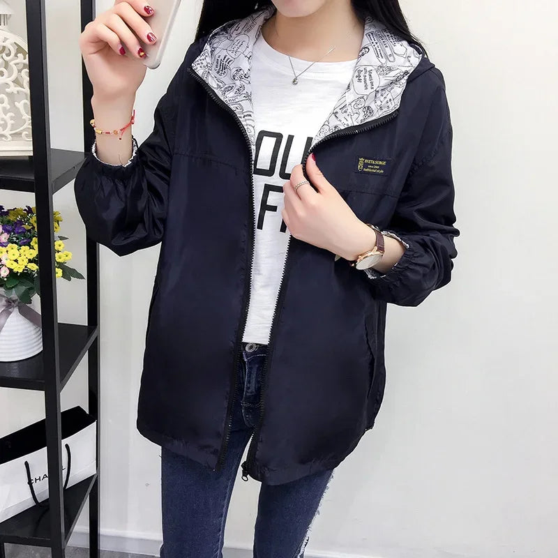 Women's Spring Autumn Pocket Zipper Jacket