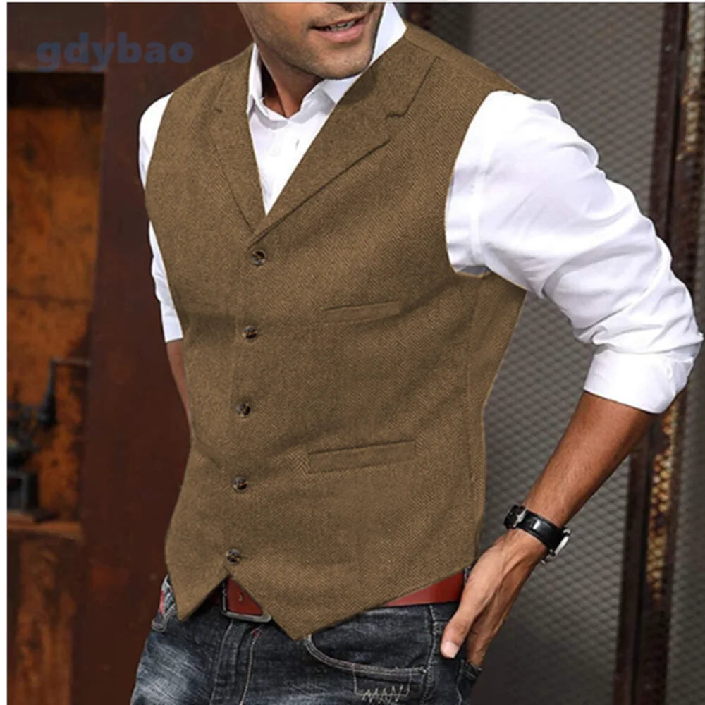Men's Tweed Slim Fit Vest