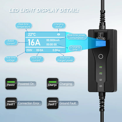 11KW 16A Type2 EV Portable Charger