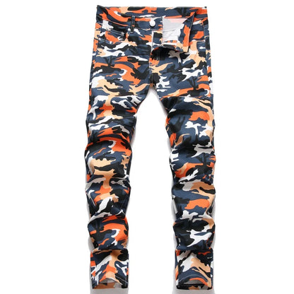 Men High Quality Denim Camouflage Jeans