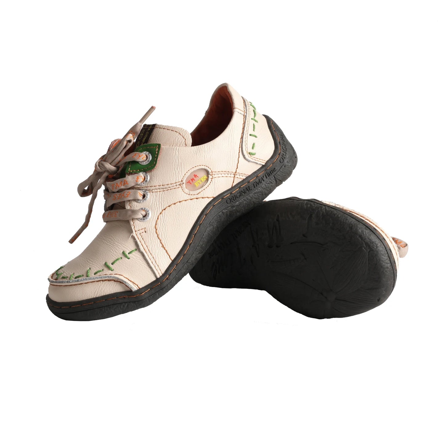 Hand-Stitched Leather Sneakers Shoes