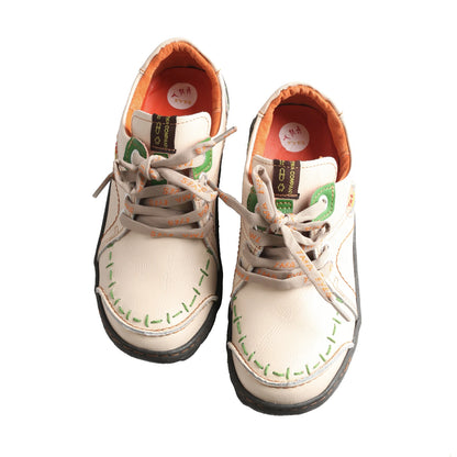 Hand-Stitched Leather Sneakers Shoes