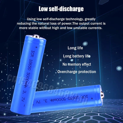 18650 3.7V 5000mAh Rechargeable Lithium Battery