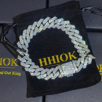 12mm Full Iced Out Diamond Cuban Link Bracelet