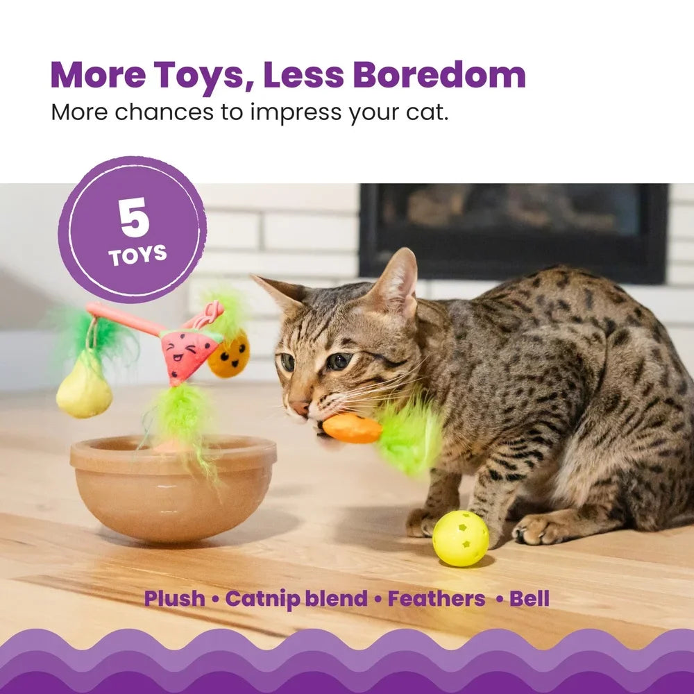 Wobbling Cat Toy Fruit Bowl