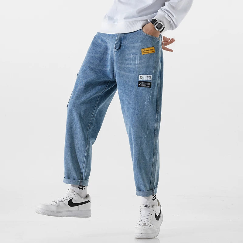 Men's Classic Straight Denim Wide-leg Pants