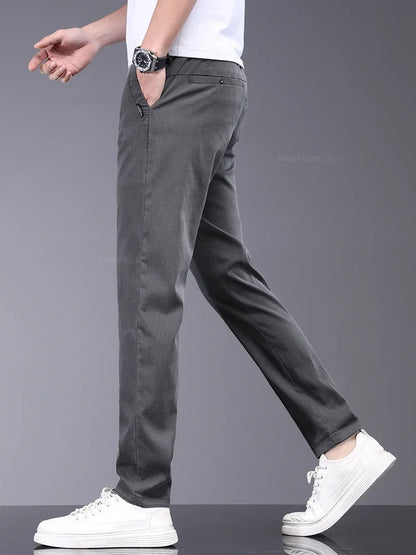 Men Soft Stretch Lyocell Fabric Summer Pant