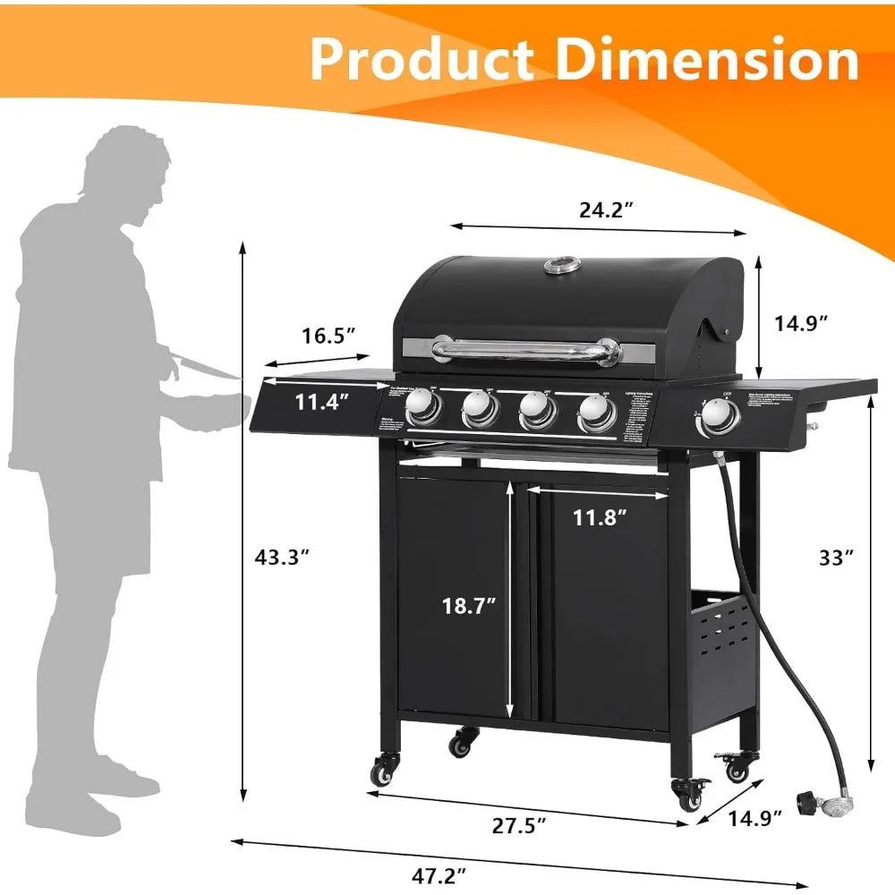 4 Burner Extra Large BBQ Grill