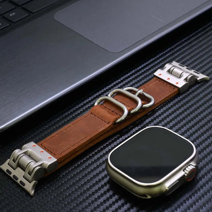 Genuine Leather Band for Apple Watch Ultra 3 2 1 49mm Series 11 10 9 8 7 Loop Strap for iWatch 6 5 4 Se2025 44mm 46mm Bracelet