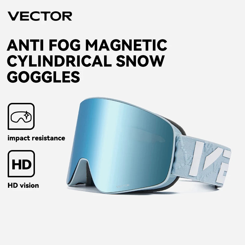 Double Layer Anti Fog Magnetic Ski Glasses