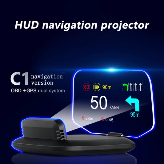 C1 Head Up Display OBD2 GPS HUD Digital Speedometer