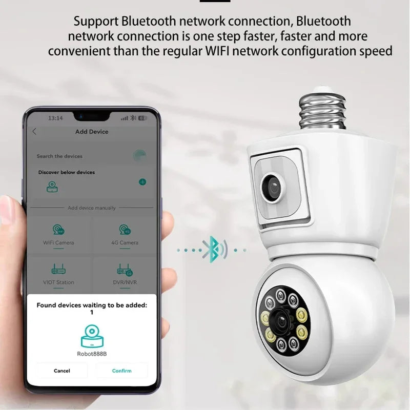 4K 8MP E27 Bulb WiFi Camera