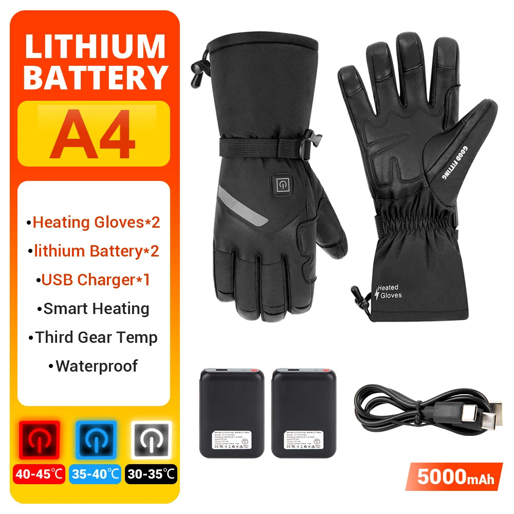 Heated Winter Gloves USB Rechargeable