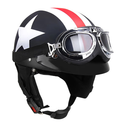 Half Open Face Bike Helmet with Goggles