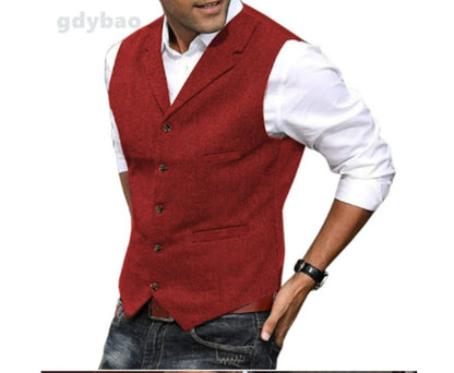 Men's Tweed Slim Fit Vest