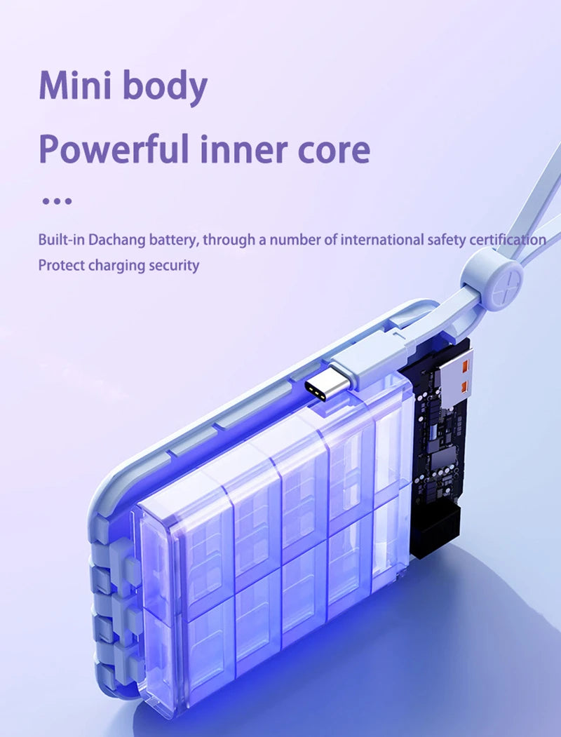 50000mAh Built in Cables Power Bank