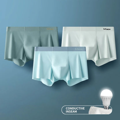 3Pcs Ice Silk Antistatic Boxer Shorts