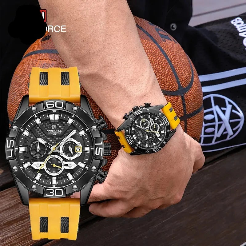 Men Fashion Silicone Band Military Watch