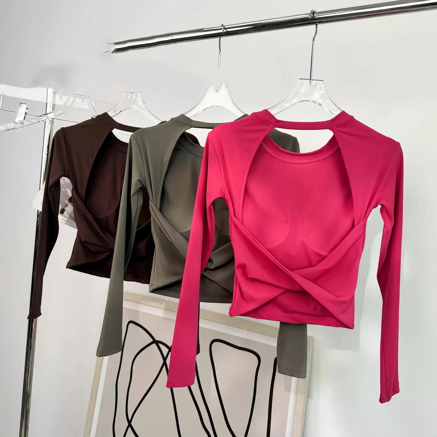 Yoga long-sleeved fixed-style sports bra