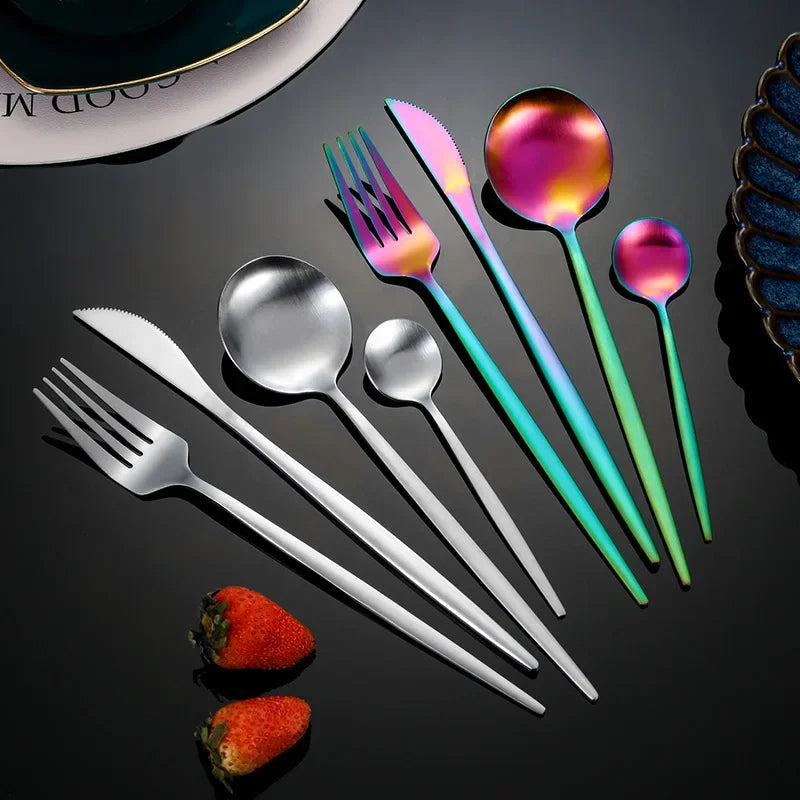 30Pcs Stainless Steel Cutlery Silverware Set