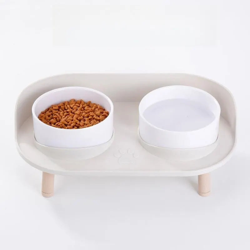 ABS Plastic Pet Water Food Double Bowls