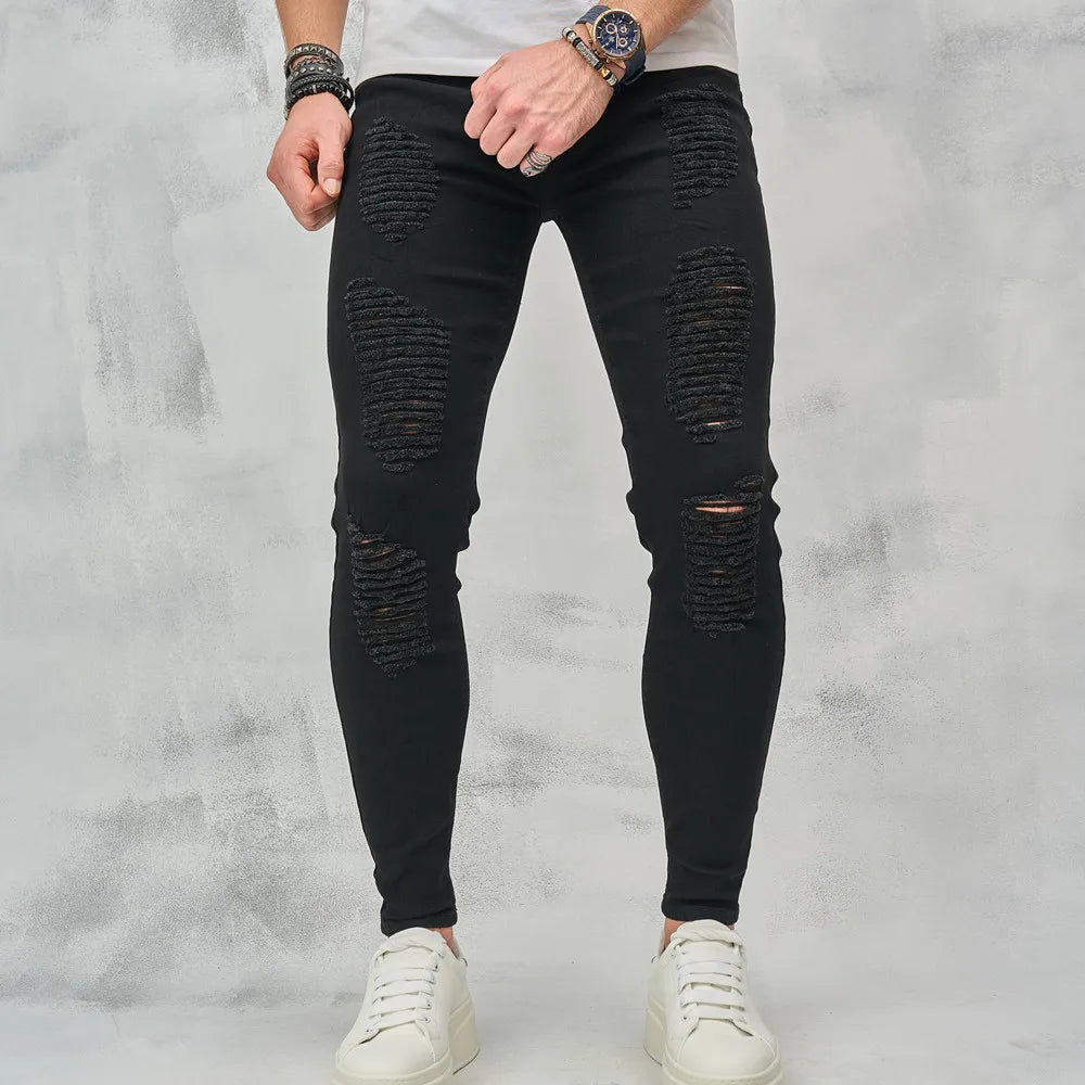 Men Stylish Ripped Design Skinny  Jeans