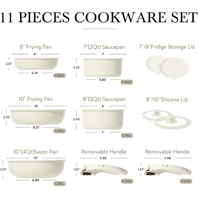 Detachable Handle Nonstick Cookware Set