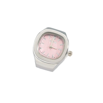 Creative finger ring watch mini quartz watch adjustable time watch ring simple stylish punk watch ring personalized mini clock