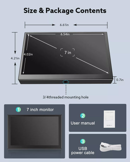 S701H Mini 7 Inch Industrial Screen HD 1024x600 HDMI Monitor