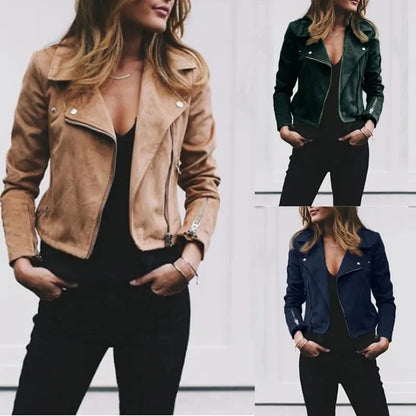 Women Fashion Short Solid Jacket