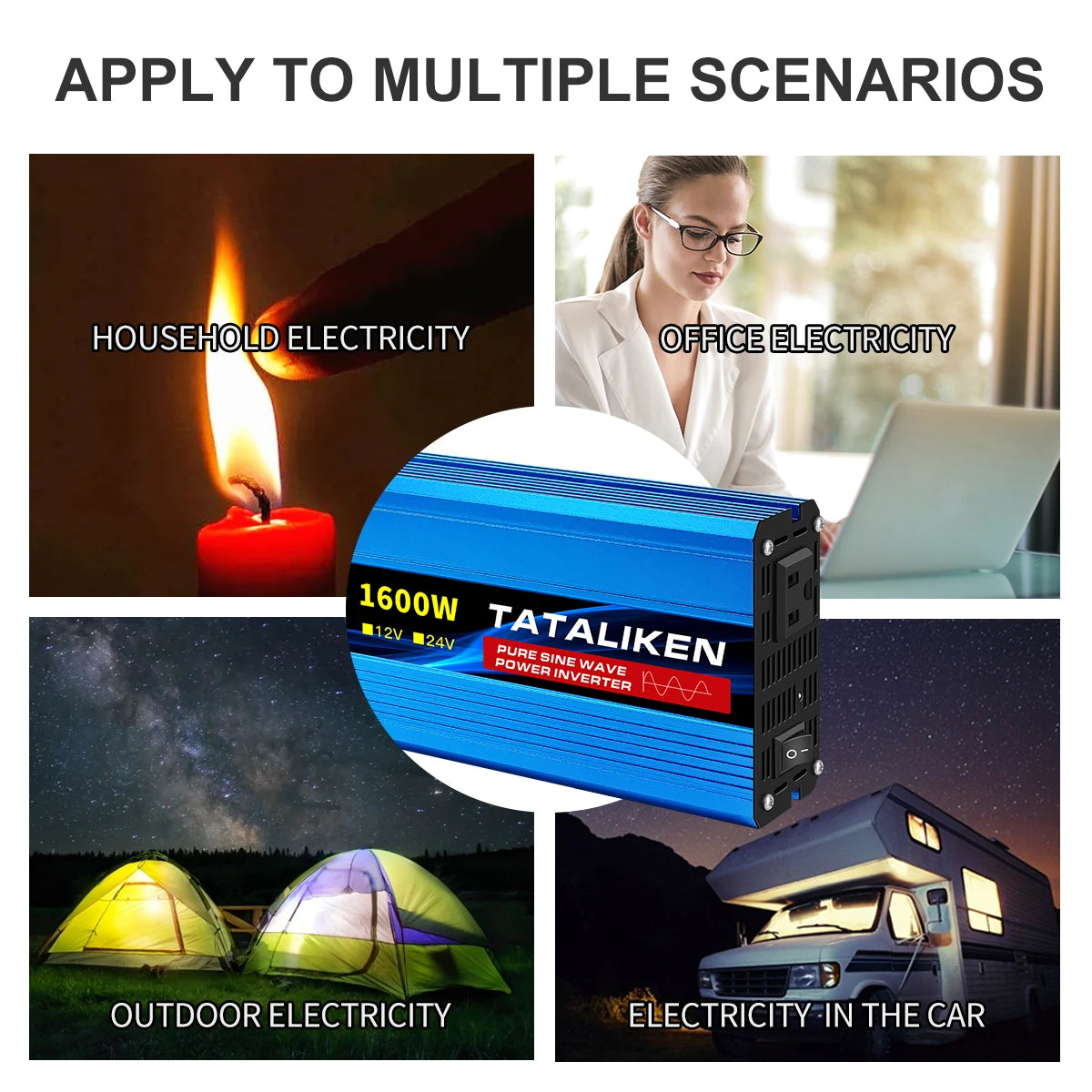 1600w-4500W 12V/24V to AC 110V 60Hz  Inverter