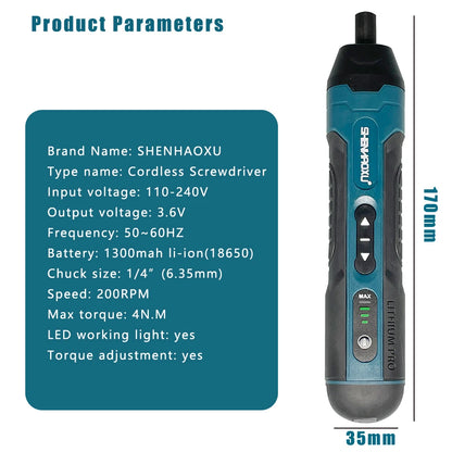 Cordless Electric Screwdriver  Mini Drill