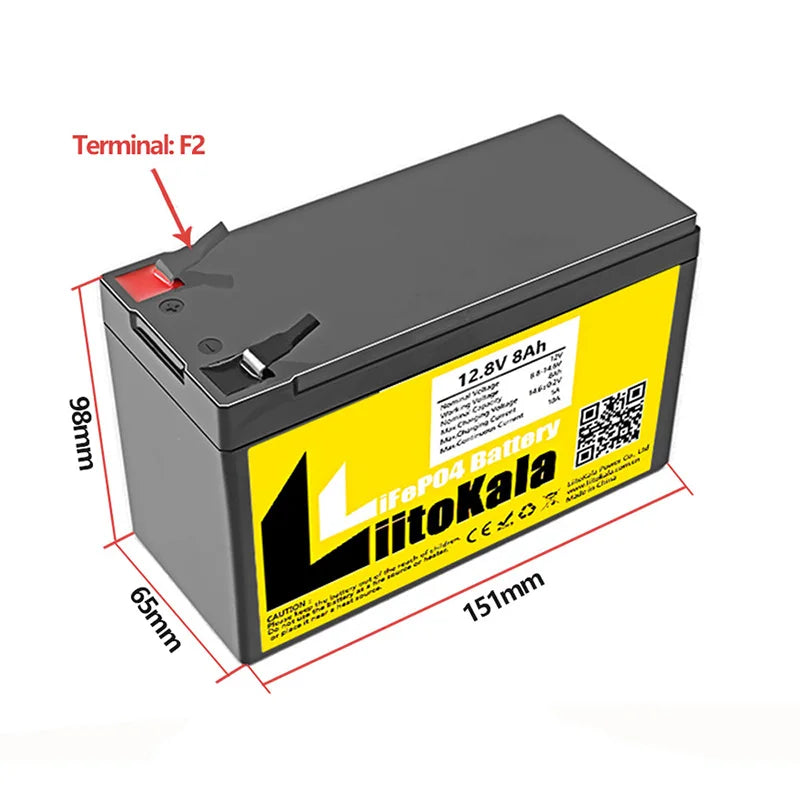 12V 8Ah Lifepo4 Deep Cycle Rechargeable Battery