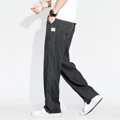 Men Summer Thin Loose Wide-leg Jeans