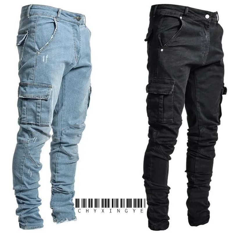 Men Street Elastic Jeans