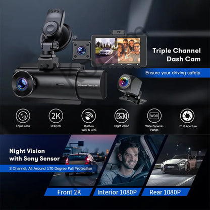2K+1080P Dual Channel With GPS Dash Cam