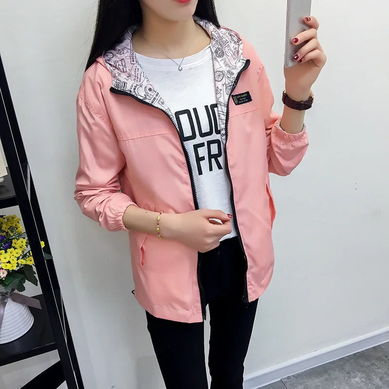 Women's Spring Autumn Pocket Zipper Jacket