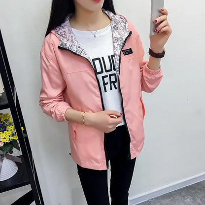 Women's Spring Autumn Pocket Zipper Jacket