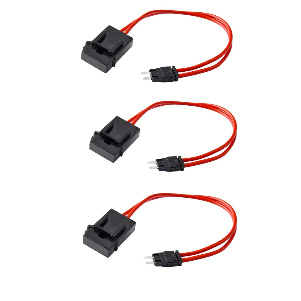 3PCS ATM 32V 25Amp Car Fuse Holder Connector Double Wire Medium Mini Fuse Box Power Take-Off Extension Line Protection Device