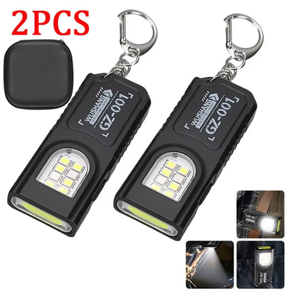 Powerful Mini COB LED Keychain Flashlight USB C Rechargeable
