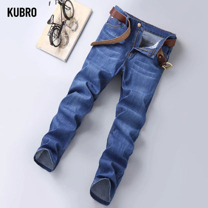 Men Business Denim Long Loose Pants