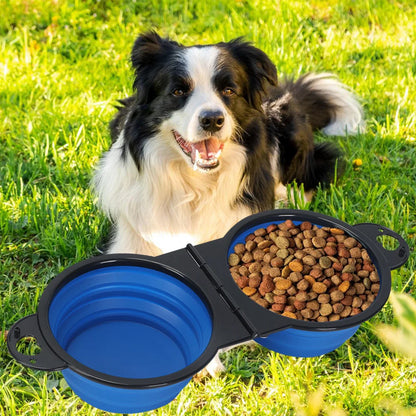 2-in-1 foldable pet feeding bowl