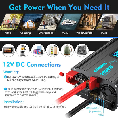 2000Watt 12V Pure Sine Wave Inverter