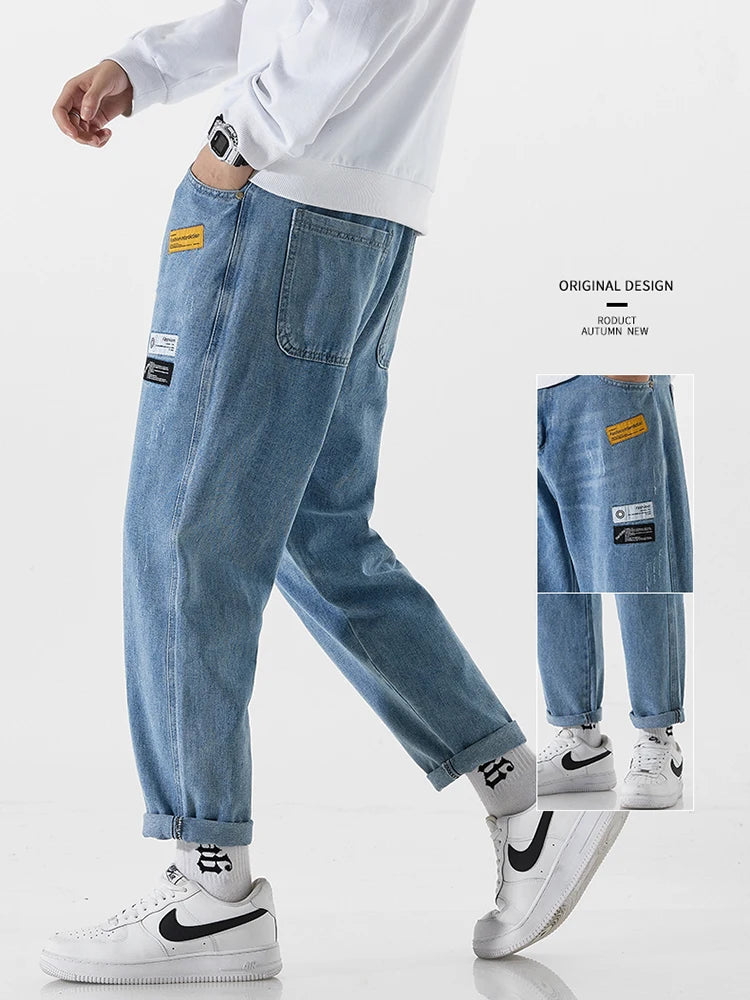 Men's Classic Straight Denim Wide-leg Pants