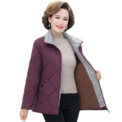 Middle-Aged Elderly Women's Cotton Coat Jacket