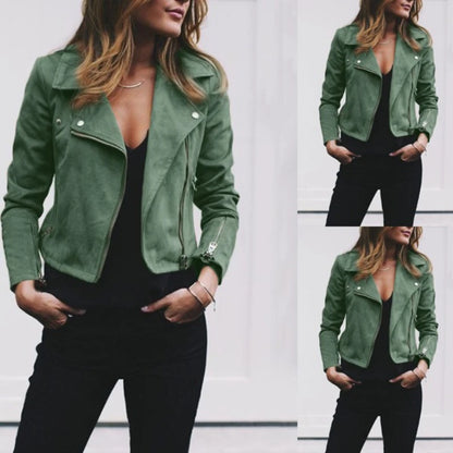 Women Fashion Short Solid Jacket