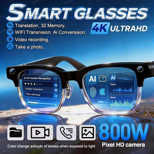 800W Pixel Camera Smart Glasses