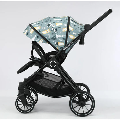 Four Wheels Cart Sit or Lie Down Lightweight Baby Stroller