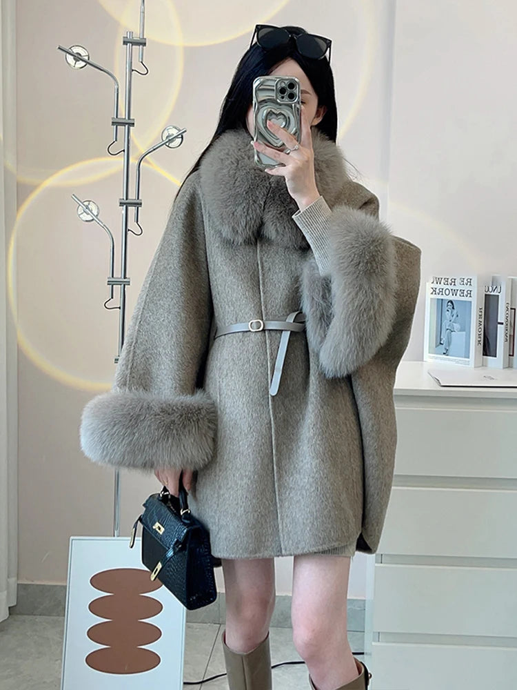 Women's Real Fox Fur Warm Jacket