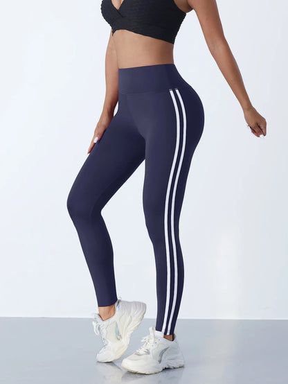 Striped High Waist Yoga Leggings